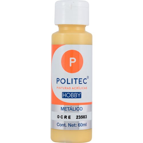 Foto de Pintura Acrilico Politec Hobby Metalico Ocre #23503 60 ml 