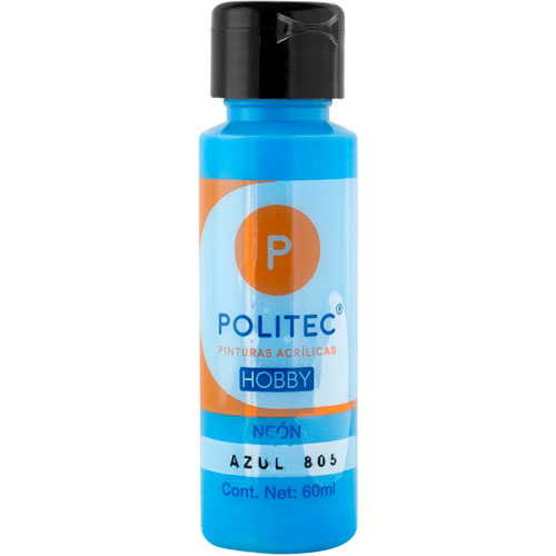 Foto de Pintura Acrilico Politec Hobby Neon Azul #805 60 ml 