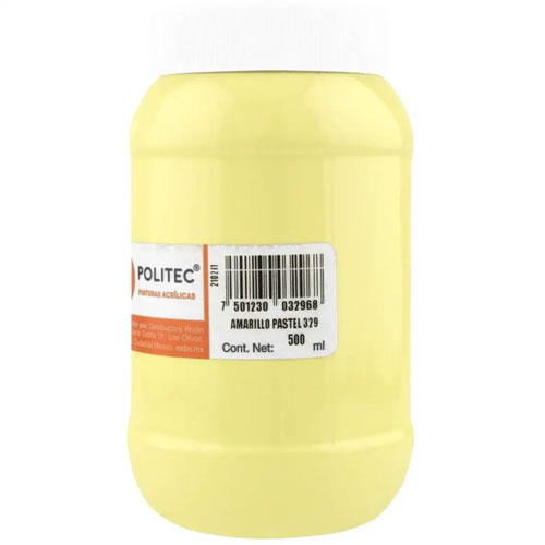 Foto de Pintura Amarillo Pastel Acrilica 500 ml #329 