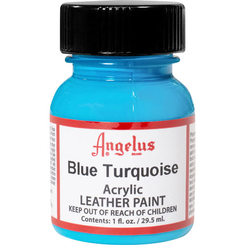 Foto de Pintura Acrílica Angelus Para Cuero Color Azul Turquesa 29.5 ML 