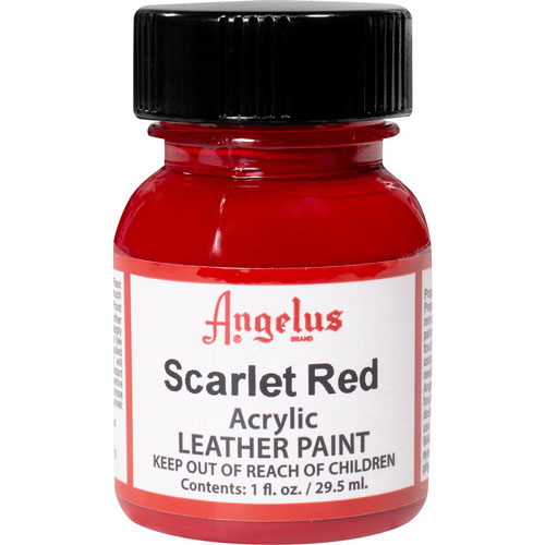 Foto de Pintura Acrílica Angelus Para Cuero Color Rojo Escarlata 29.5 ML 