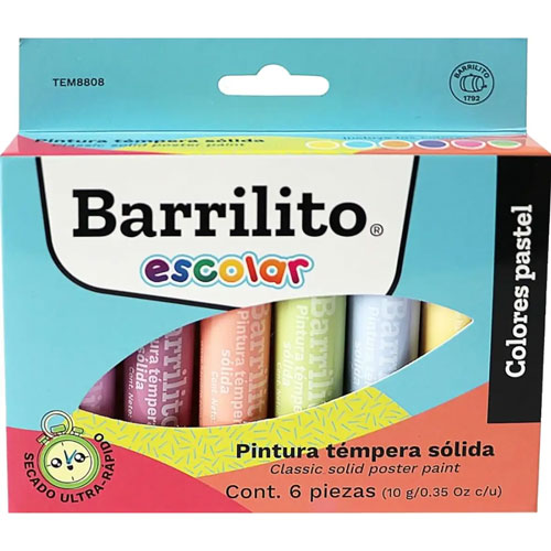 Foto de Pintura tempera Barrilito 8808 barra Pastel con 6 piezas 