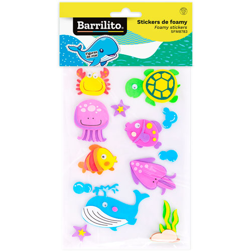 Foto de Plantilla De Stickers Foamy Figuras Del Mar Con 13 Piezas 