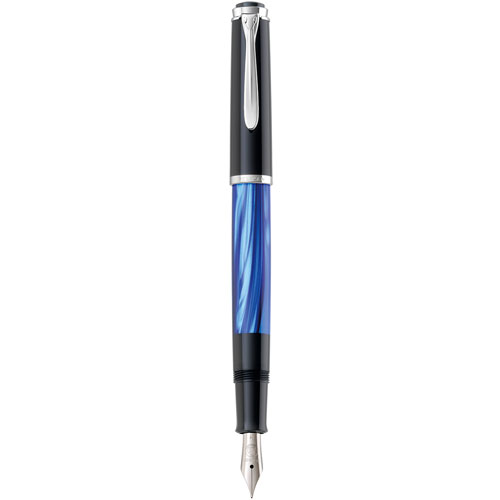 Foto de Pluma Fuente Fina Pelikan M-205 Classic Azul Marmoleado 