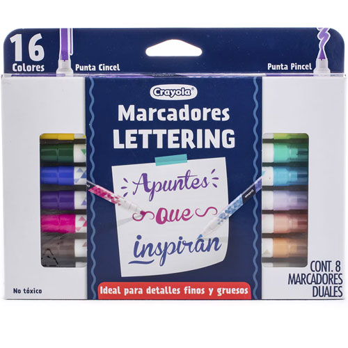 Foto de Plumil Escolar Crayola Lettering Dual Con 8 Piezas 