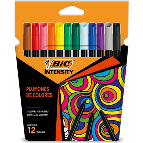 Foto de Plumin Escolar Bic Intensity Up Con 12 Piezas 