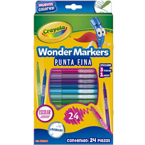Foto de Plumin Escolar Crayola Wonder Con 24 Surtidos 