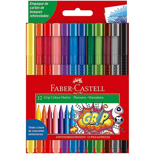 Foto de Plumin Escolar Fc 554618 Grip Colour Triangular Con 12 Piezas 
