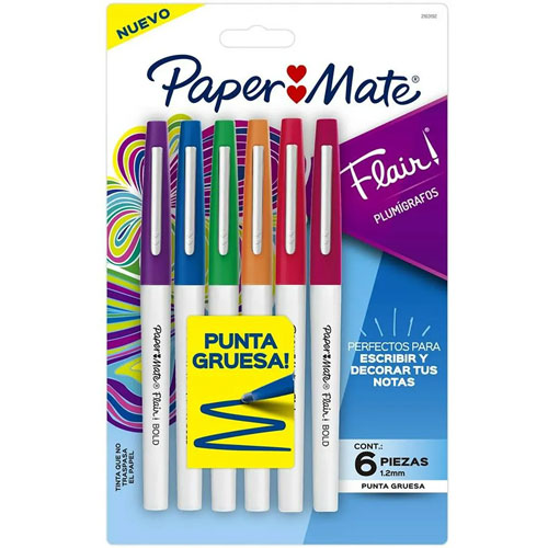 Foto de Plumín Paper Mate C/6 Flair Bold 