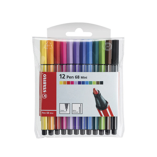 Marcadores Stabilo Pen 68 Mini 12 Colores - polipapel