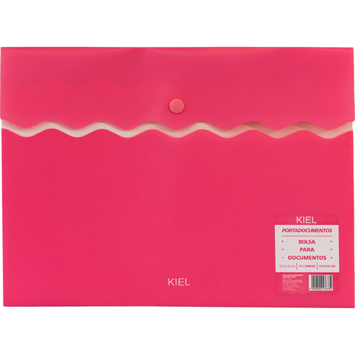 Foto de Portadocumentos Kiel Plastico tamaño carta Boton rosa 
