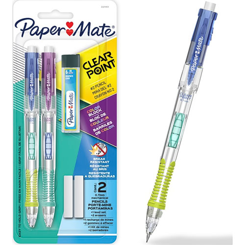 Foto de Portaminas Pm Clear Point 0.7Mm Con 2 Azul/Morado 