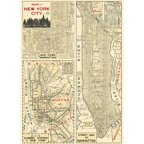 Foto de POSTER CAVALLINI 50X70CM NEW YORK CITY MAP 4 