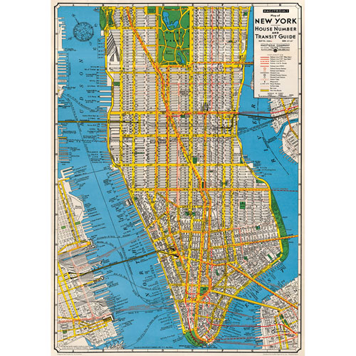 Foto de POSTER CAVALLINI 50X70CM NEW YORK MAP 