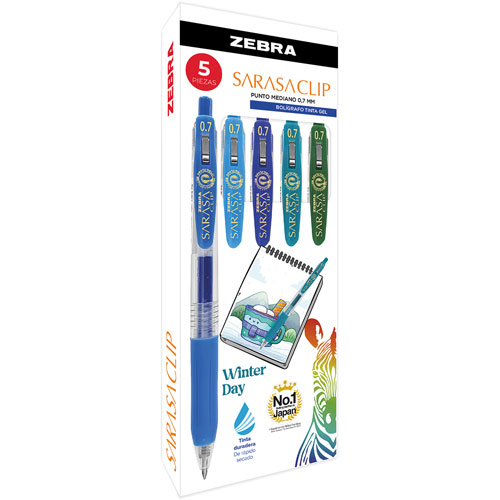 Foto de Roller De Gel Zebra Sarasa Clip Winter Day Con 5 