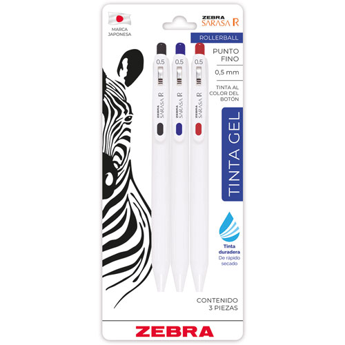 Foto de Roller De Gel Zebra Sarasa R Basicos Con 3 