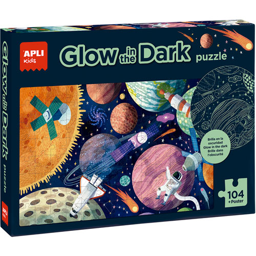 Foto de Rompecabezas Apli Kids Glow Sistema Solar Con 104 Piezas 