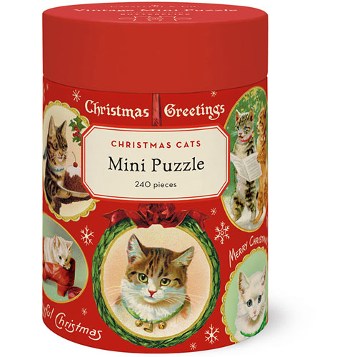 Foto de Rompecabezas Cavallini Mini Christmas Cat Con 240 Piezas 