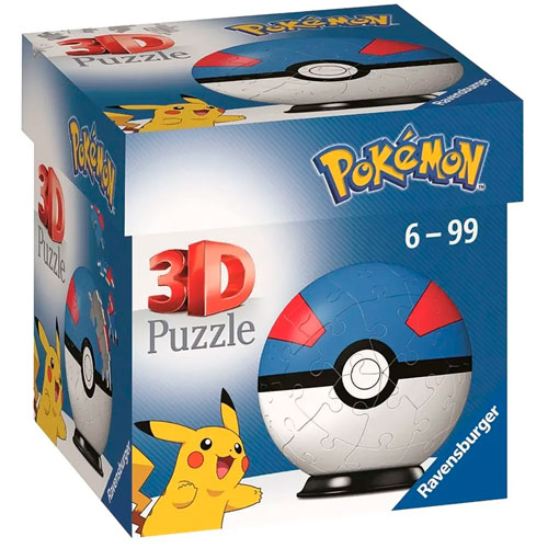 Foto de Rompecabezas Ravensburger 3D Pokemon Superball Azul Con 54 Piezas 