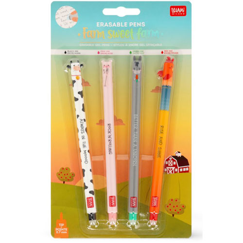 Foto de Set De 4 Plumas Borrables Varios Animales 