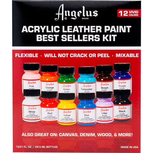 Foto de Set Pintura Acrílica Angelus Best Sellers Kit Box 12 Colores 