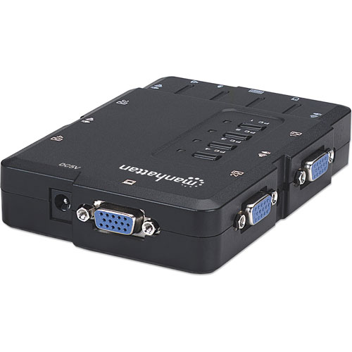 Switch Kvm Manhattan 4 puertos Usb con soporte de audio Lumen