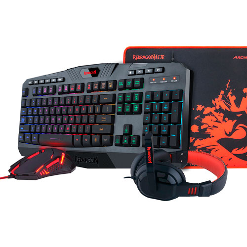 TECLADO GAMING REDRAGON S101BA2SP COMBO 4/1 NEGRO Papelería Lumen