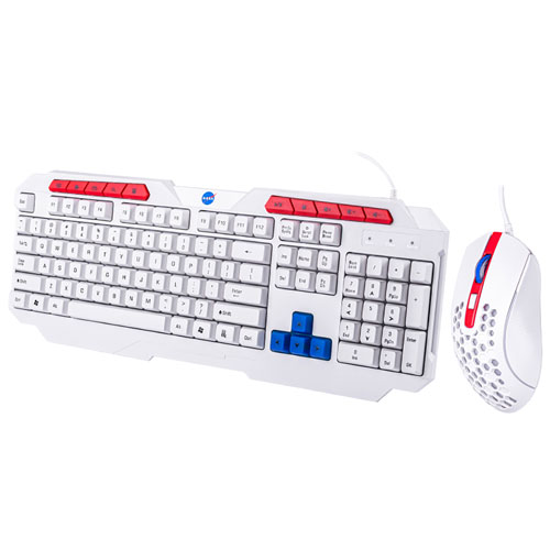 TECLADO NASA NSGCO2 GAMING C/MOUSE BLANCO | Papelería Lumen