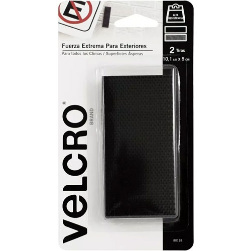 Foto de Velcro tira 10x5cm blister con 2 piezas negro 