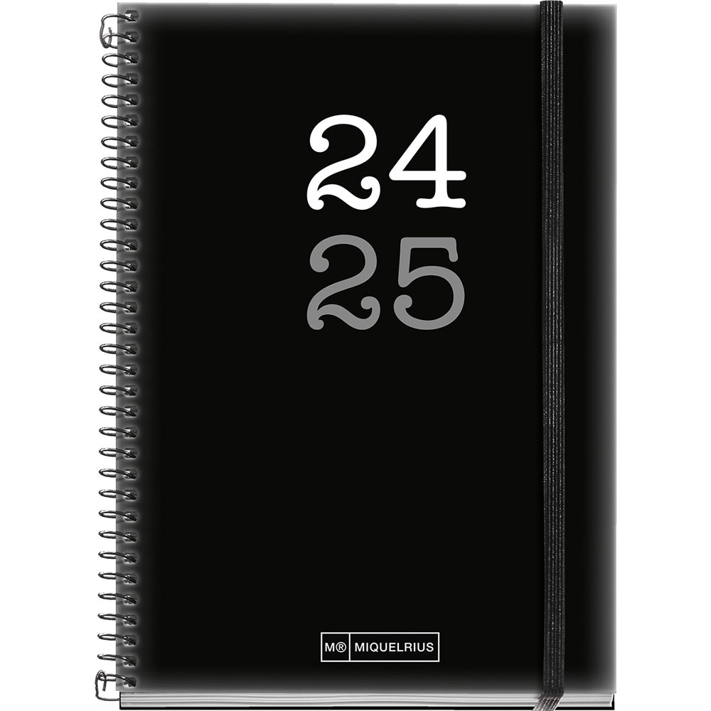 Agenda Escolar Quo Vadis Impala - Semanal 8.8x17 Cm, Agosto 2014 A Agosto 2015, Negro, Papel Clairefontaine