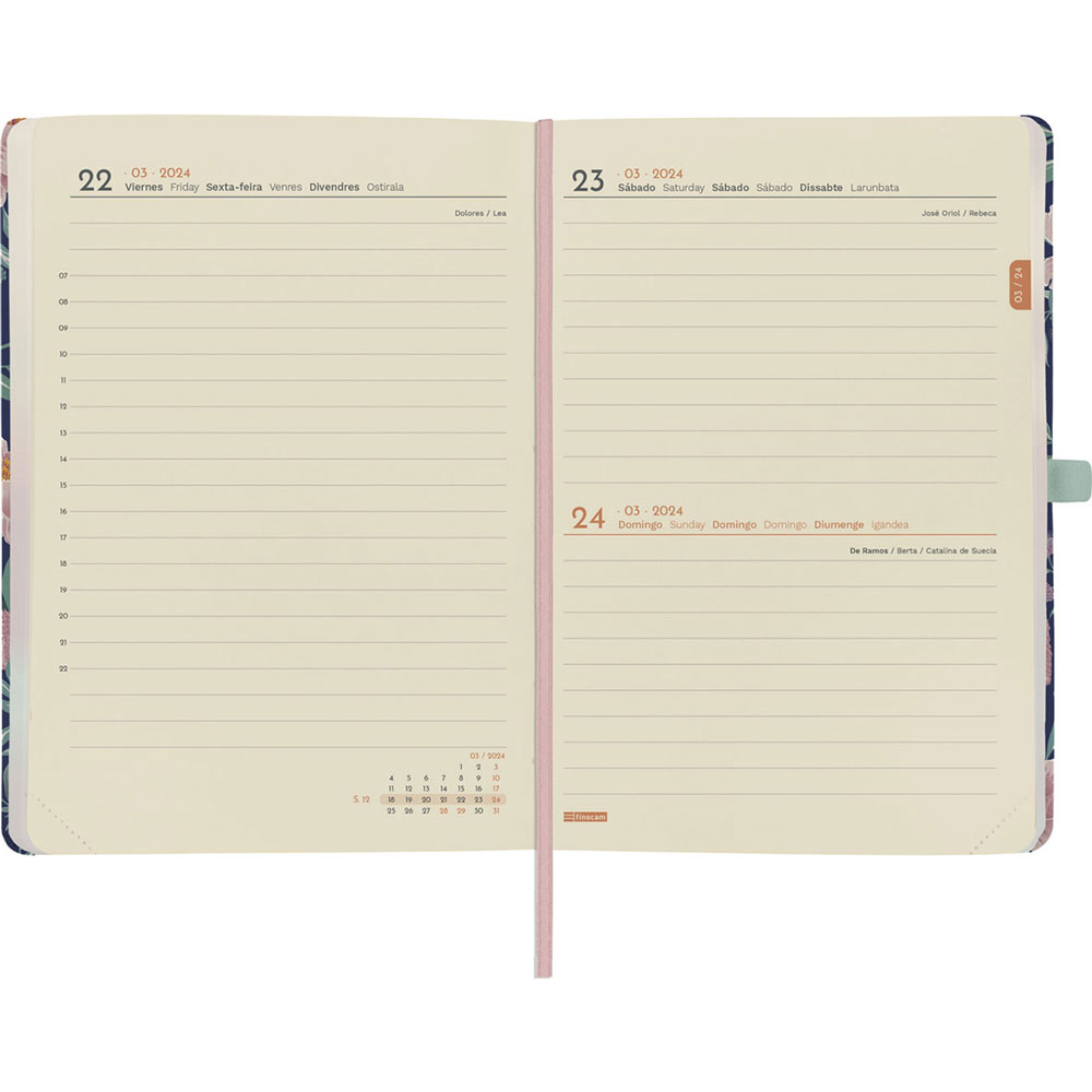 Pigna Monochrome Agenda à Date Fixe 12 Mois, 320 Pages