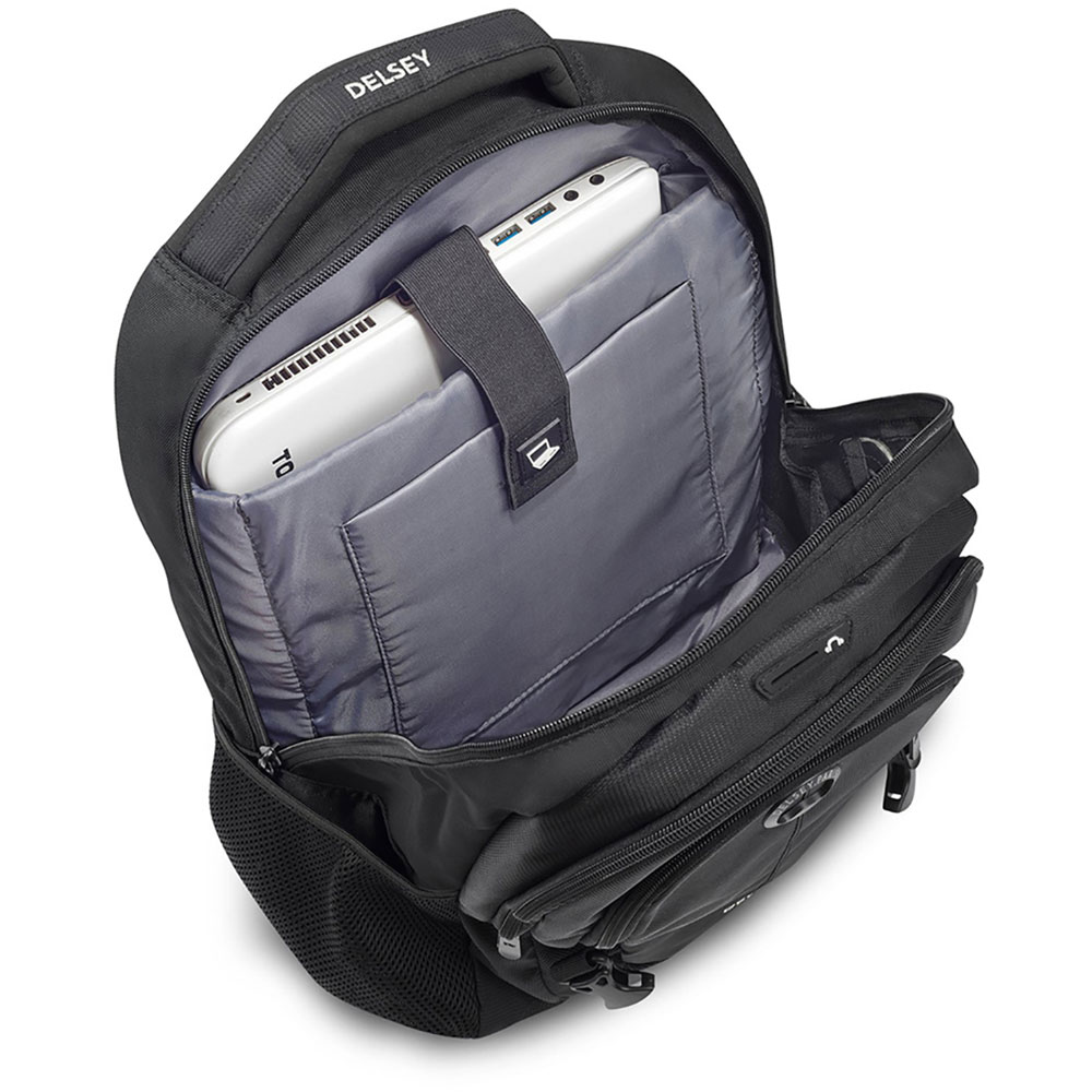 Backpack Delsey Navigator Para Laptop 15.6 Pulg Negro Papelería Lumen