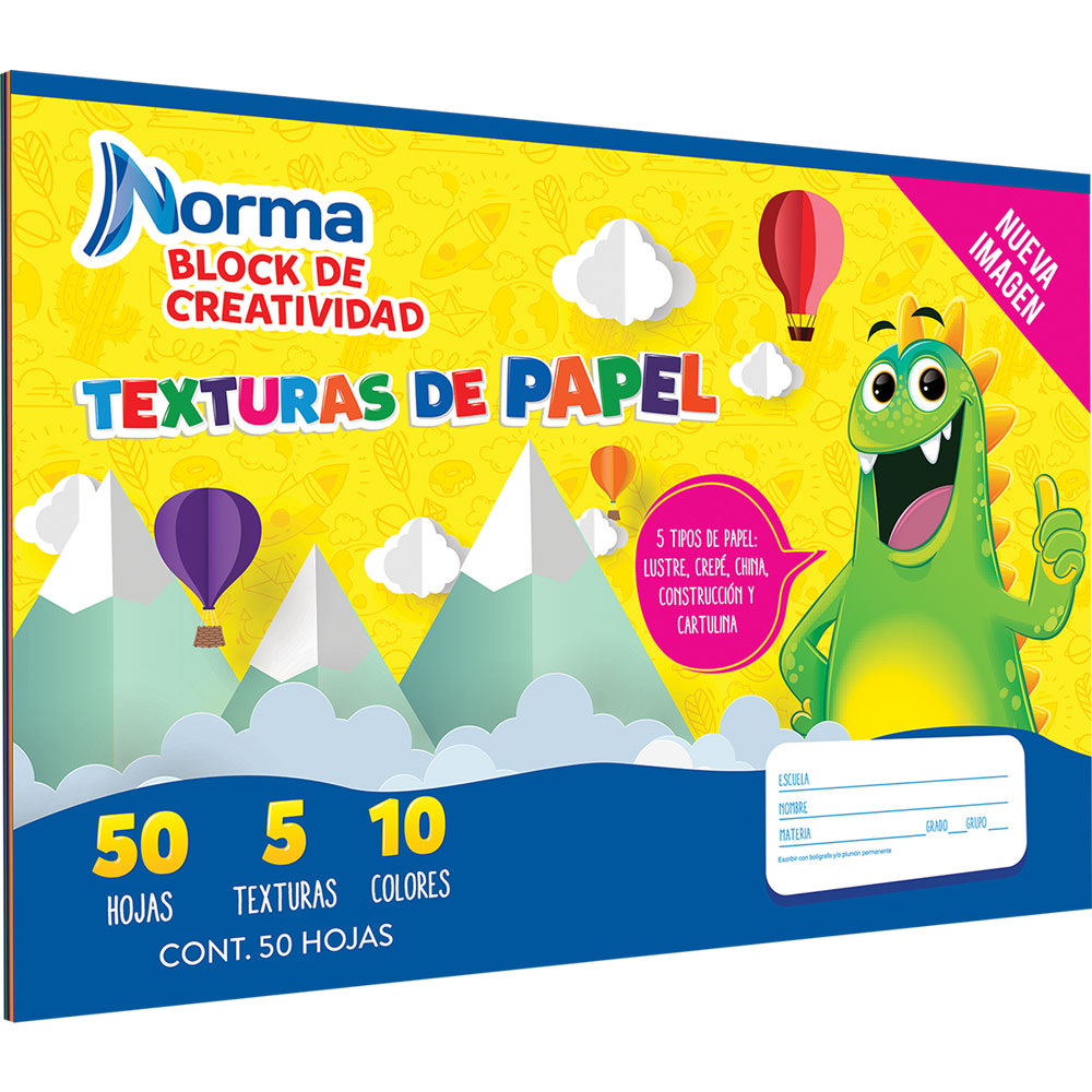 Block escolar Norma texturas 33.5x23.5cm 50 hojas