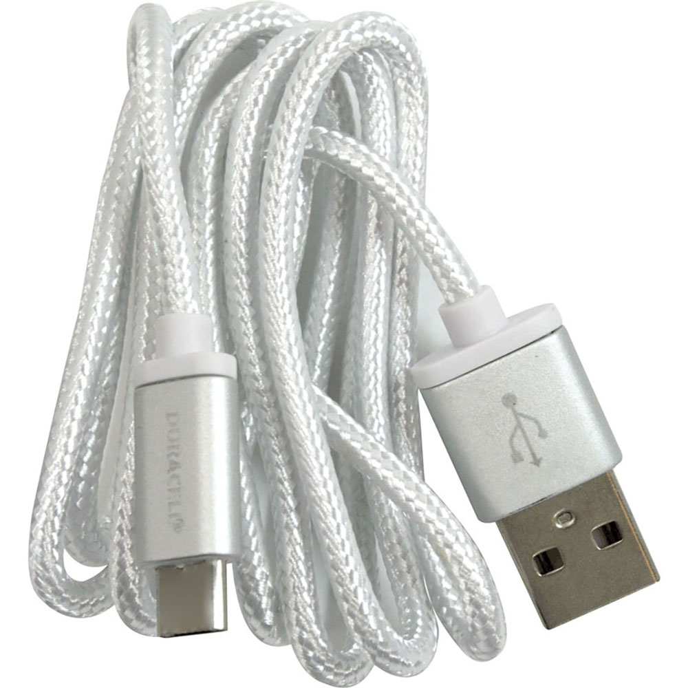 Cable Duracell UsbC A Usb 0.9M Blanco Papelería Lumen