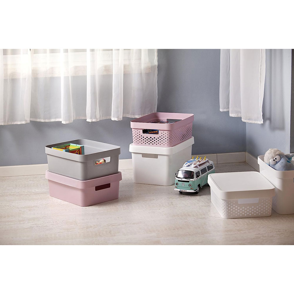 Curver Jute Storage Basket Curver Infinity Plastic Storage Boxes With ...
