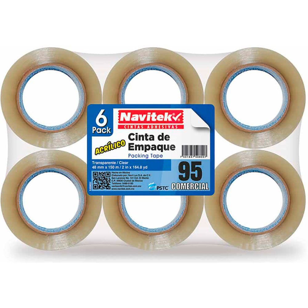 Cinta Empaque Navitek Transp 48Mmx150M Con 6 Piezas | Papelería Lumen