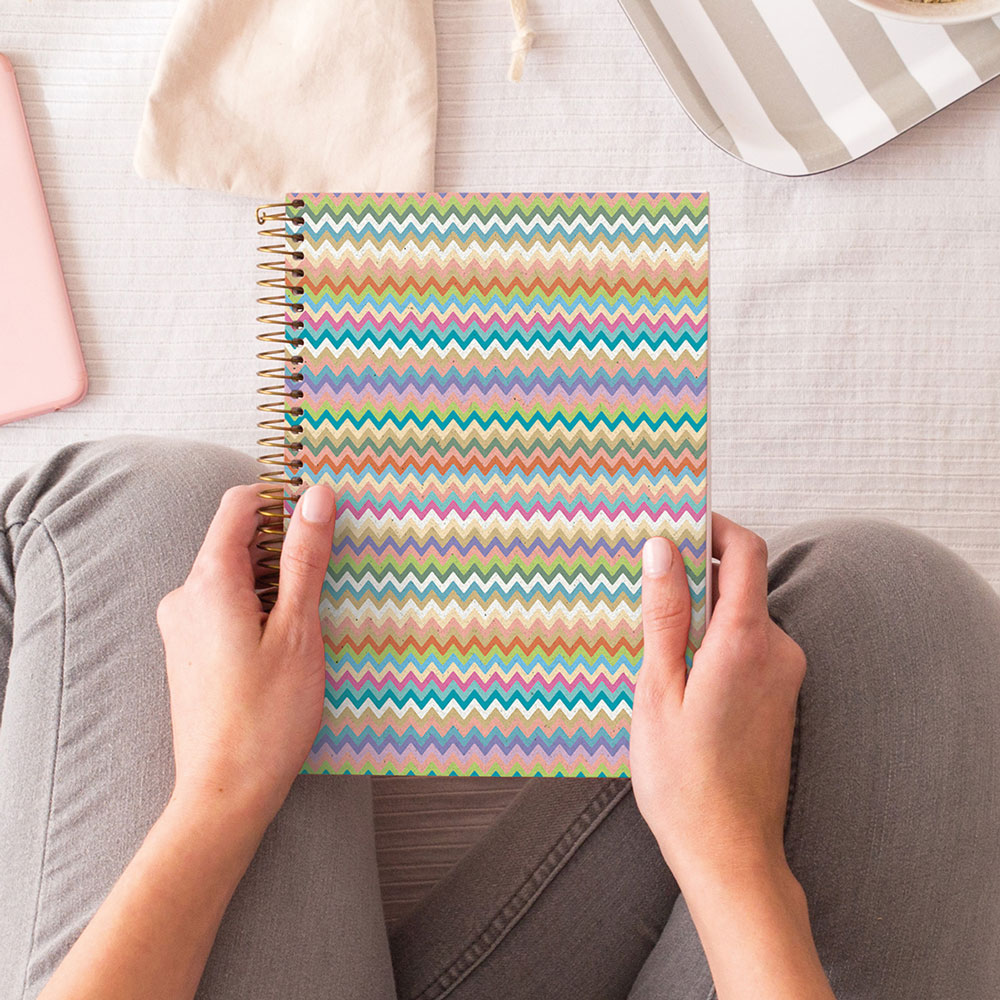 Cuaderno forma francesa MQR Zigzag pasta dura 5mm 120 hojas