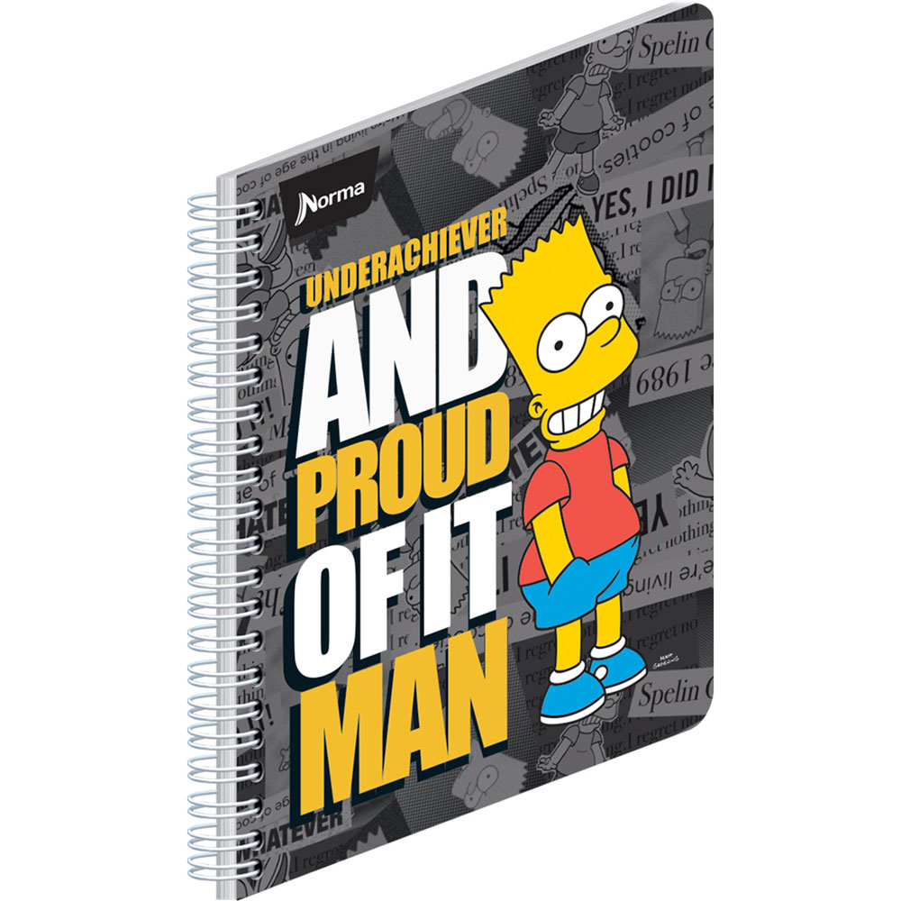 Cuaderno profesional Norma Simpsons doble arillo cuadro grande 100 hojas