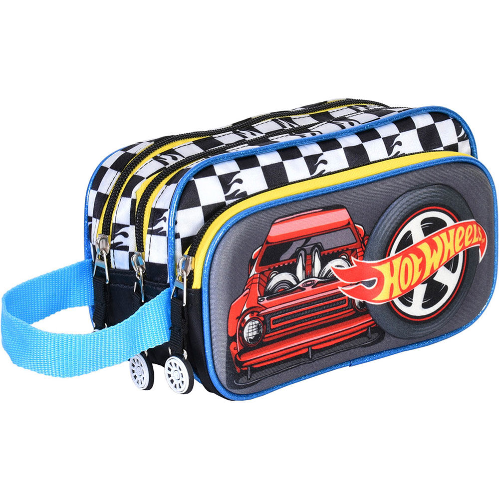 Estuche escolar triple Yadatex HWS010 Hot Wheels multicolor