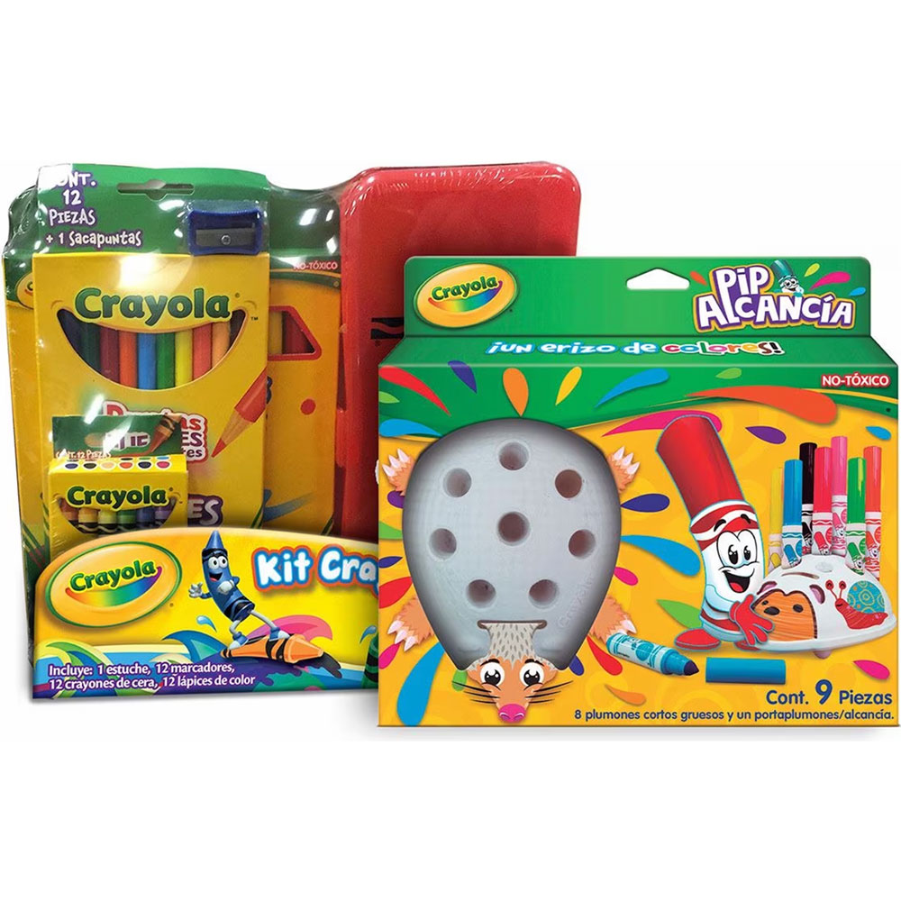 Juguete Crayola kit paquete escolar + alcancia | Lumen