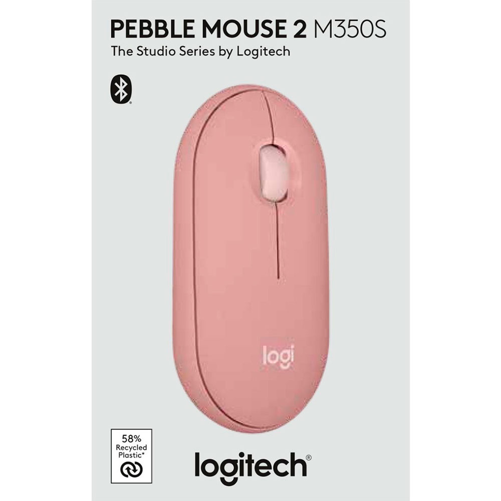 Mouse Logitech M350S Inalambrico Pebble rosa | Papelería Lumen