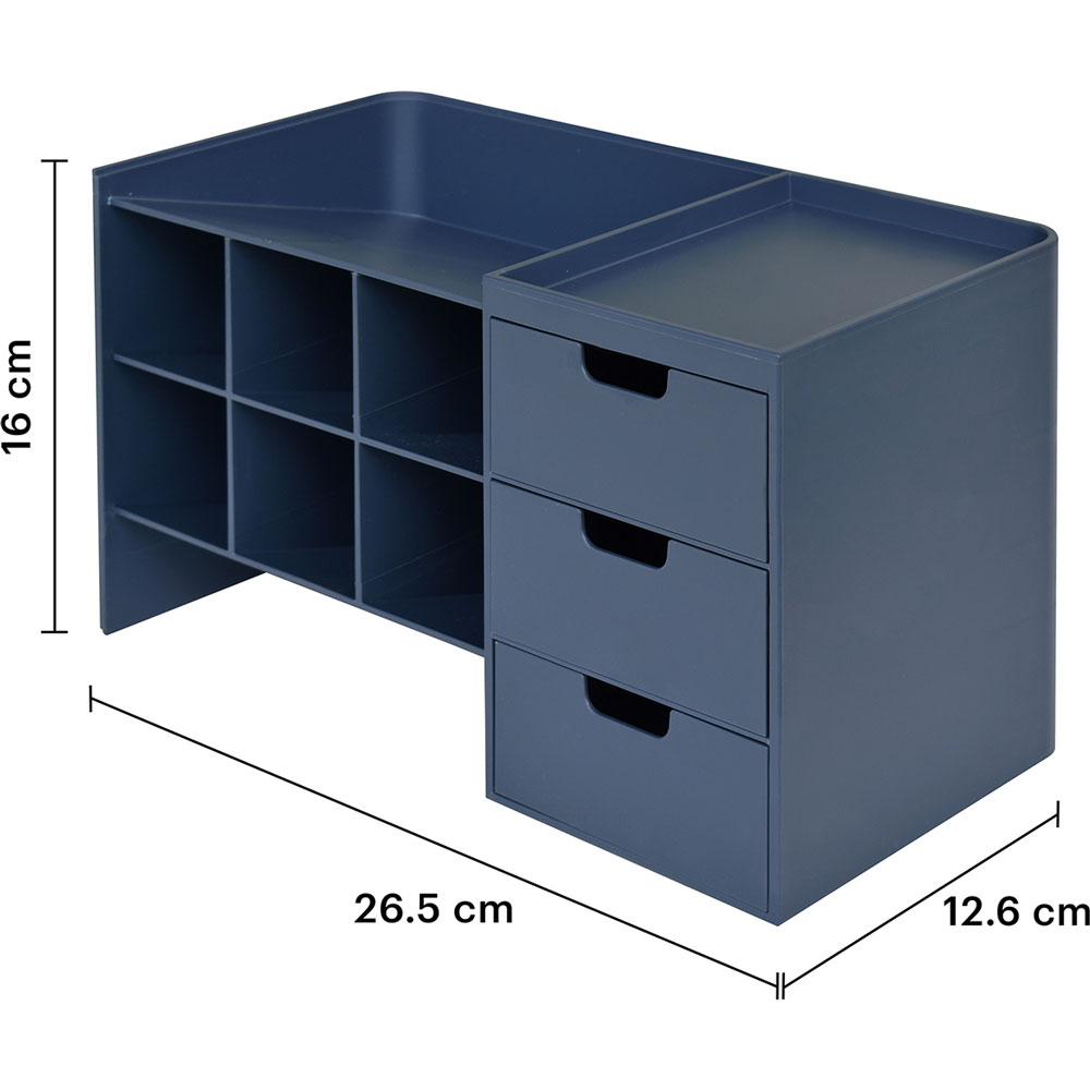 Organizador escritorio Hive Stack azul prusiano | Papelería Lumen