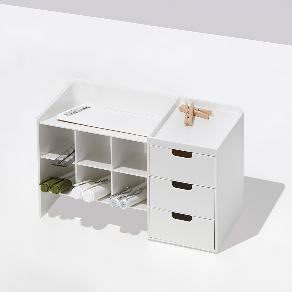 Organizador escritorio Hive Stack blanco | Papelería Lumen