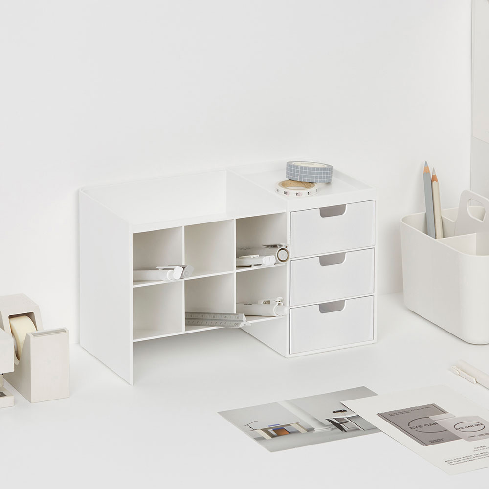 Organizador escritorio Hive Stack blanco | Papelería Lumen