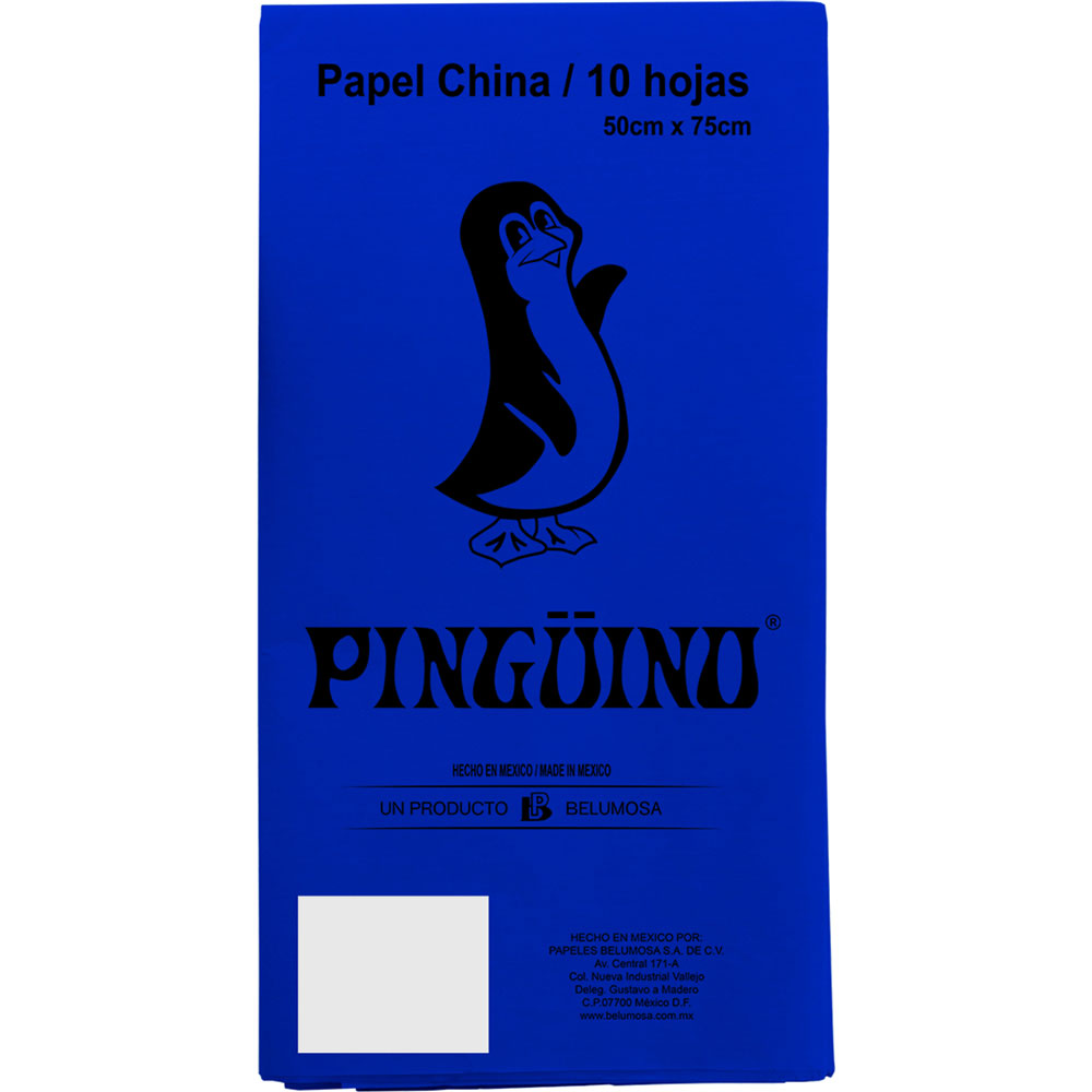 Papel China 50X75Cm 18 Gr Con 10 Pliegos Azul Victoria | Papelería Lumen