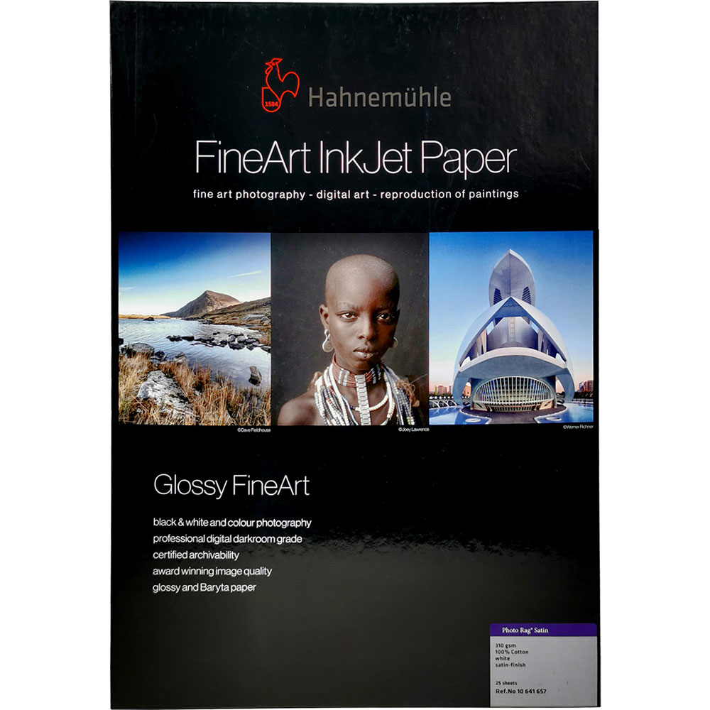 PAPEL HAHNEMÜHLE PHOTO RAG® SATIN, CAJA CON 25 HOJAS A3+