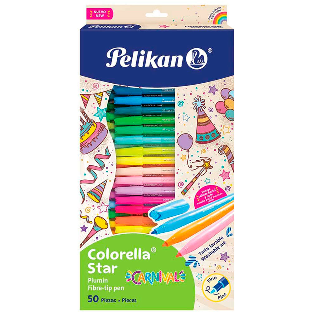 Plumon Escolar Pelikan Colorella Star Con 50 Piezas | Lumen