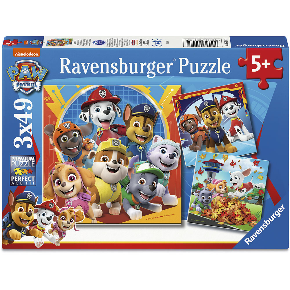 Rompecabezas Paw Patrol Ravensburger con 3 rompecabezas de 49 piezas ...