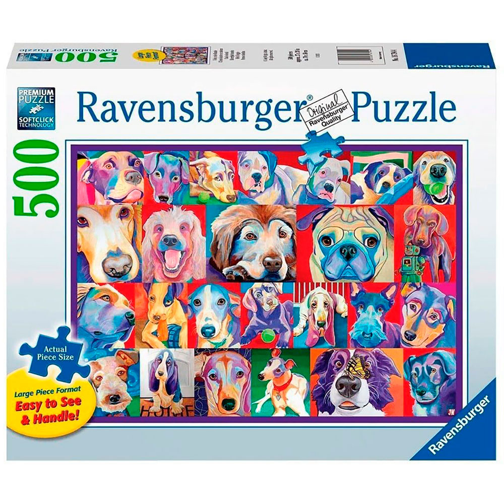Rompecabezas Ravensburger Perros Coloridos Con 500 Piezas rompecabezas-ravensburger-perros-coloridos-con-500-piezas