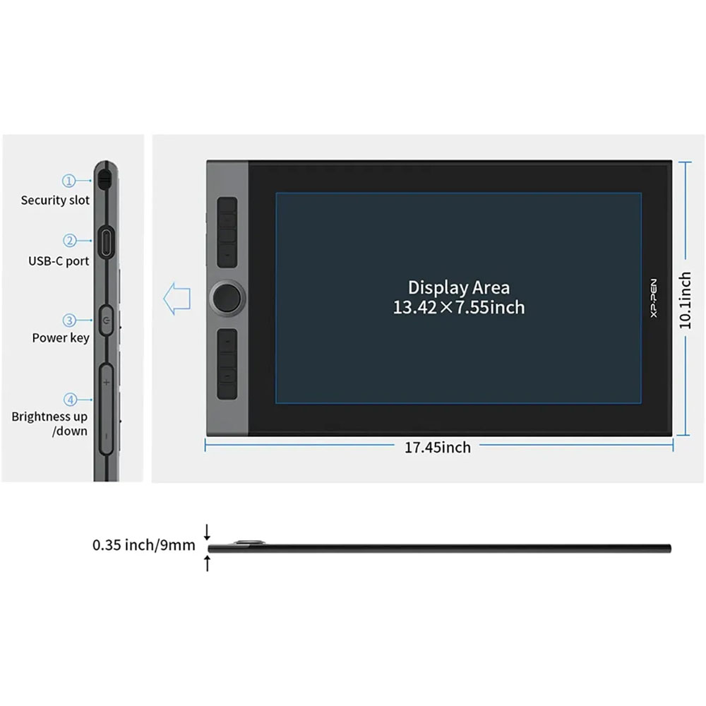 Tabla Digital Xp Pen Artist Pro 16 Lcd 15 4 8bt Con X3